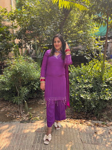 LD- 006 Purple Handmade Suit Set