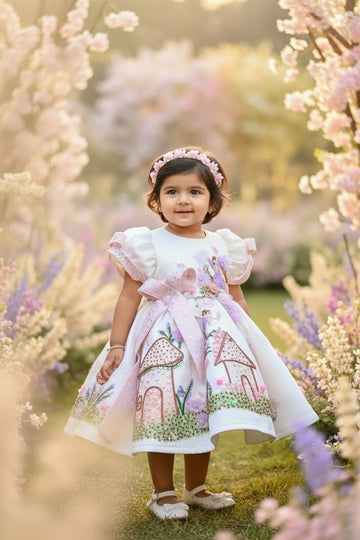 White Handpainted Dress