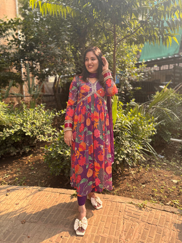 LD- 008 Printed Handmade Anarkali set