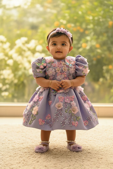 Lavender Handmade Baby Dress