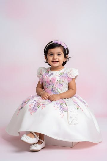 White Handmade Shoulder Starp Dress