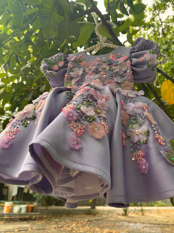 Lavender Handmade Baby Dress