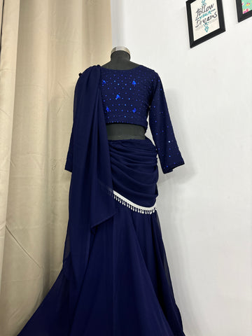 Blue stylish saree