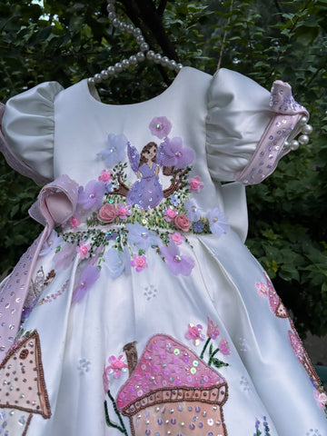 White Handpainted Dress