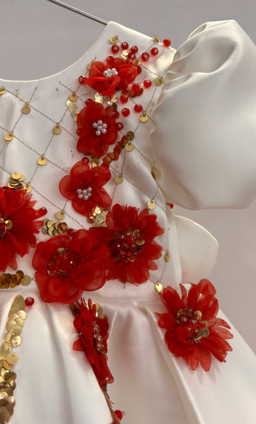 White & Red Baby Dress