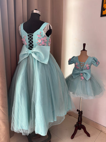 Blue Mother Daughter Dress