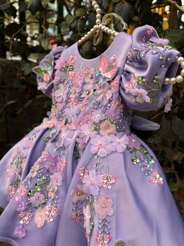 Lavender Handmade Baby Dress