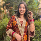 LD- 007 Printed Mirror work Kaftan Set with Potli