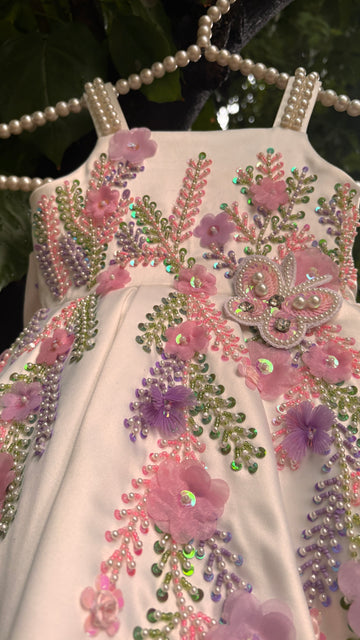 White colour beautiful dress of authentic handwork