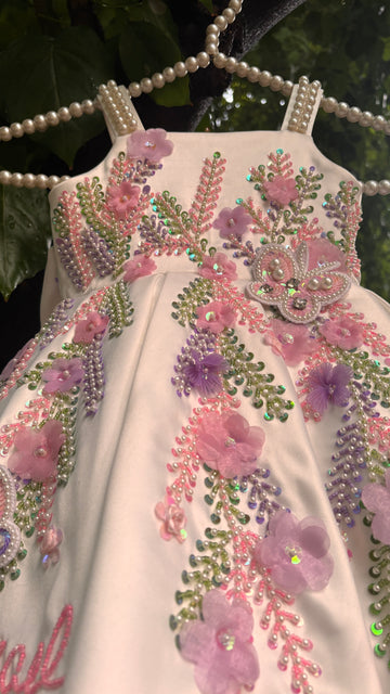White colour beautiful dress of authentic handwork