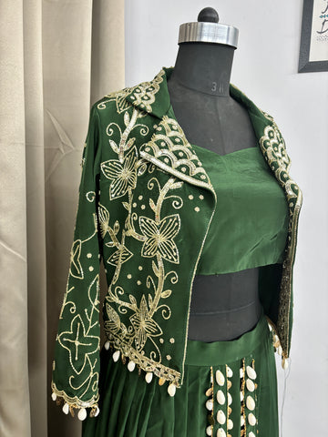 Green designer dress