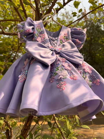 Lavender Handmade Baby Dress