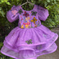 Lavender Handcrafted and Painted Dress