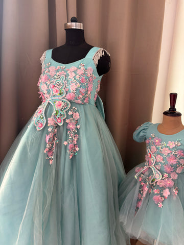 Blue Mother Daughter Dress