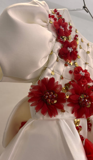 White & Red Baby Dress