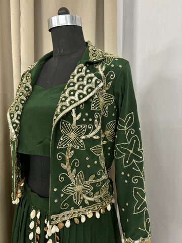Green designer dress