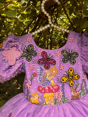Lavender Handcrafted and Painted Dress