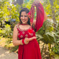 LD- 001 Cheery Red Anarkali Set