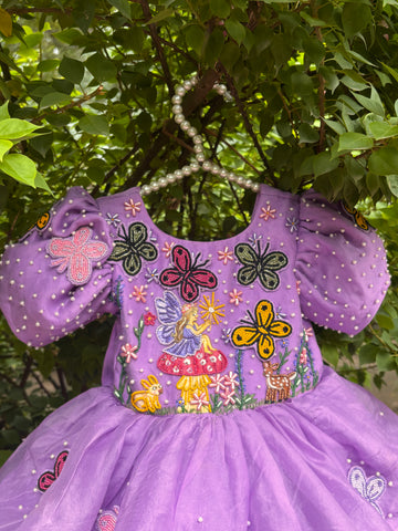 Lavender Handcrafted and Painted Dress