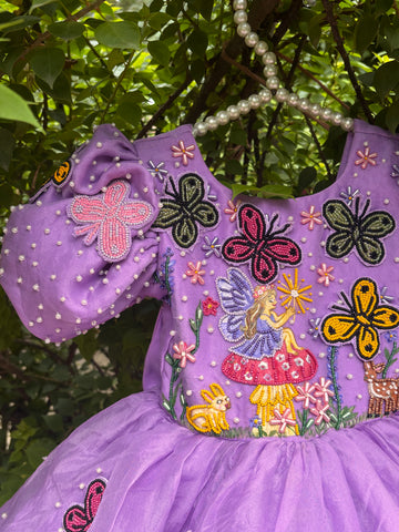 Lavender Handcrafted and Painted Dress