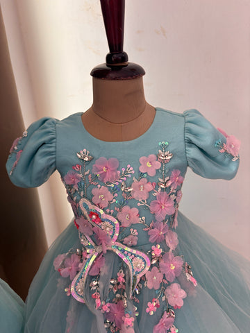 Blue Mother Daughter Dress