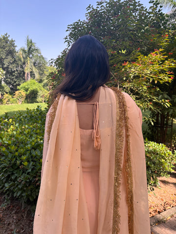 LD- 013 Peach Handmade Anarkali Set