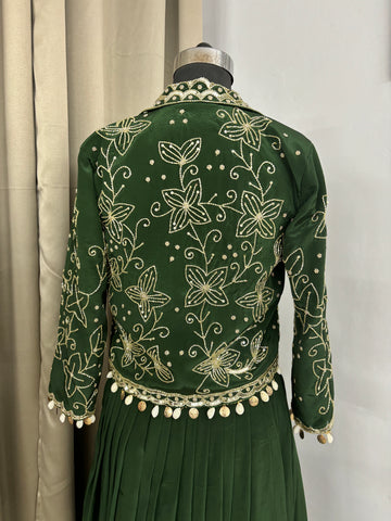 Green designer dress