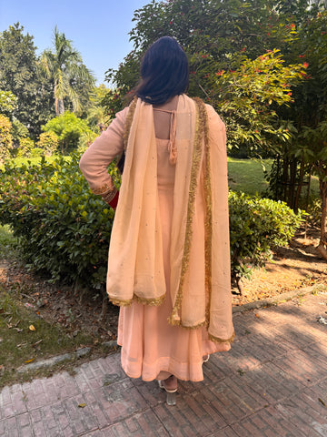 LD- 013 Peach Handmade Anarkali Set