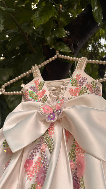 White colour beautiful dress of authentic handwork