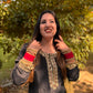LD- 012 Black & Peach Pink Suit Set