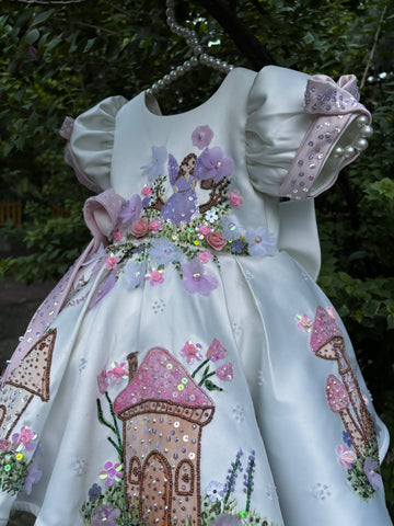 White Handpainted Dress