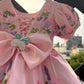 Pink Handmade Lavender Bow Dress