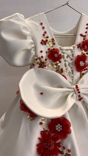 White & Red Baby Dress