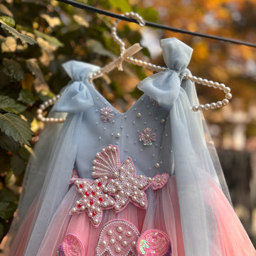 Dual Tone Handmade Mother Daughter Dress Set
