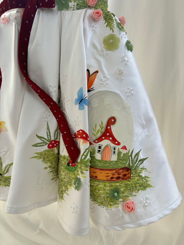 White Hand painted birthday dress for little princess