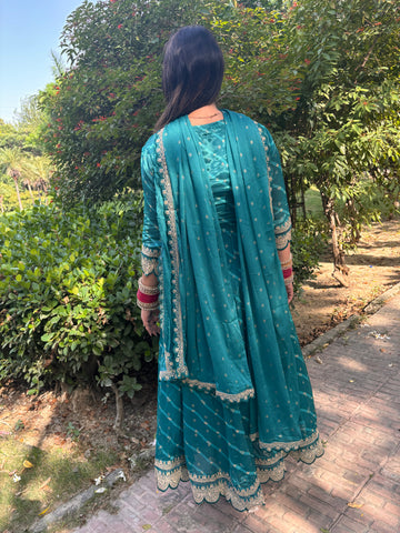 LD- 011 Green Bandhani Print Anarkali
