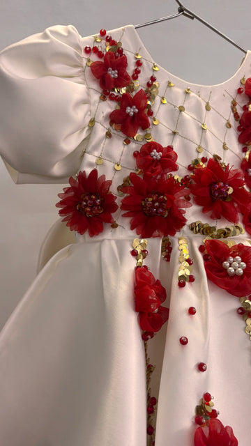White & Red Baby Dress