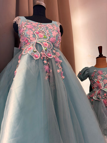 Blue Mother Daughter Dress