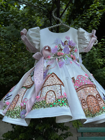 White Handpainted Dress