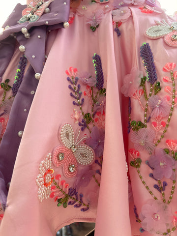 Pink Handmade Lavender Bow Dress