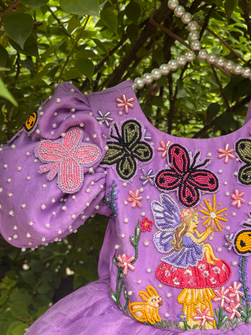 Lavender Handcrafted and Painted Dress