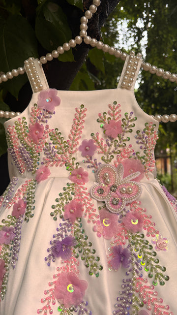 White colour beautiful dress of authentic handwork