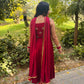 LD- 001 Cheery Red Anarkali Set