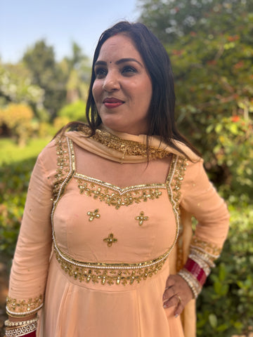 LD- 013 Peach Handmade Anarkali Set
