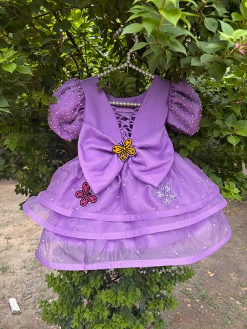 Lavender Handcrafted and Painted Dress