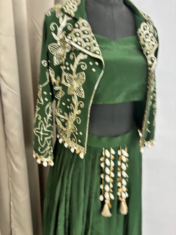 Green designer dress