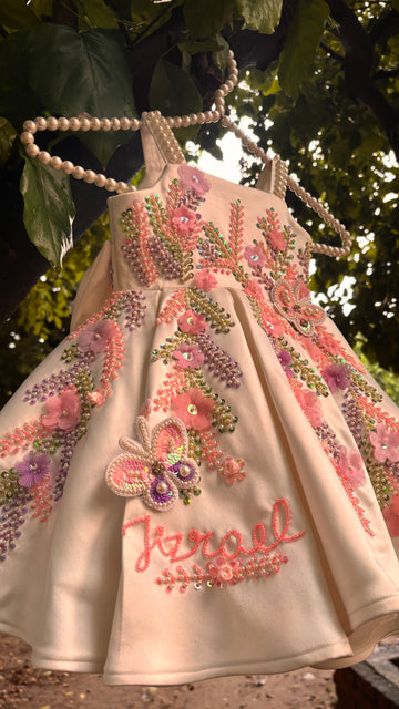 White colour beautiful dress of authentic handwork