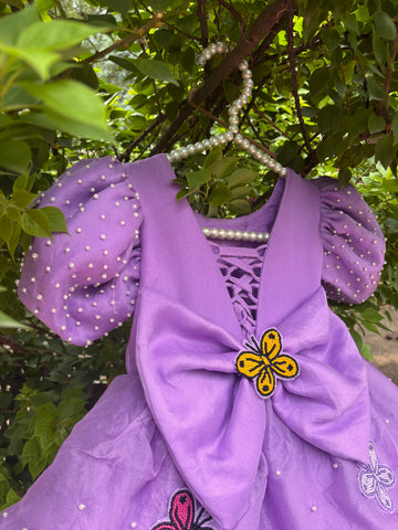 Lavender Handcrafted and Painted Dress