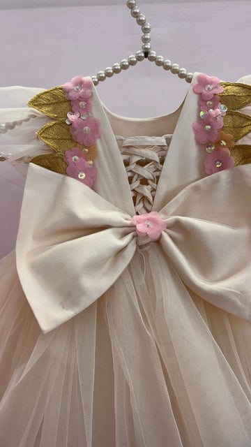 Beige Handmade 3D Dress
