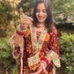 LD- 007 Printed Mirror work Kaftan Set with Potli